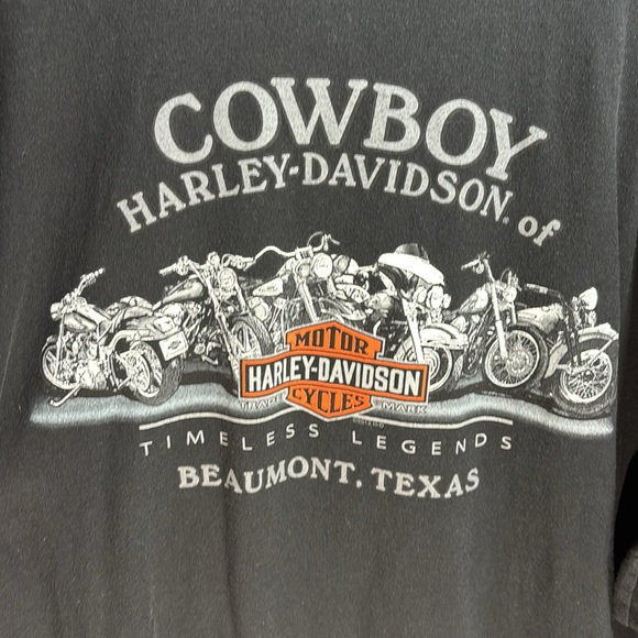 Harley-Davidson Mens Long Sleeve T-Shirt "Cowboy Beaumont Texas"  - 3XL - Picture 7 of 7